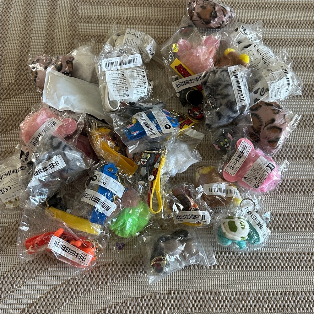 Bundle lot 38 random keychains misc boutique NWT - image 1